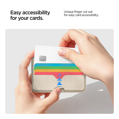AFA07232 - MagSafe Card Holder Folder Pop (Mag Fit) in Rainbow showing the unique finger cut out for easy card accessibility