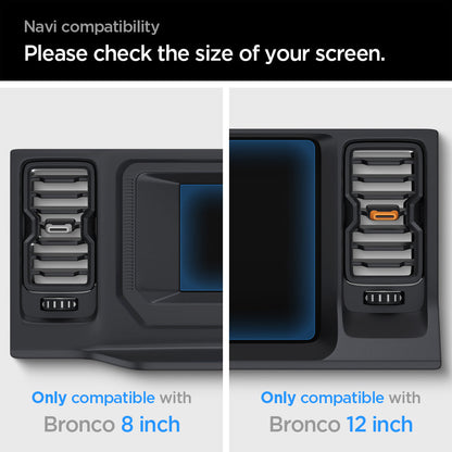 AGL04569 - Ford Bronco 8" Screen Protector GLAS.tR SLIM Anti-Glare showing compatibility. only for Bronco 8 inch and 12 inch