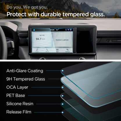 AGL04453 - Ford Maverick 8" Screen Protector GLAS.tR SLIM Anti-Glare showing do you. we got you. protect with durable tempered glass.