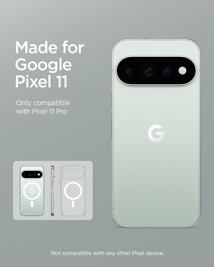 ACS11431 - Pixel 11 Pro Ultra Hybrid (Mag Fit) Clear White made for Google Pixel certified case with a built in MagFit ring and precise fit.