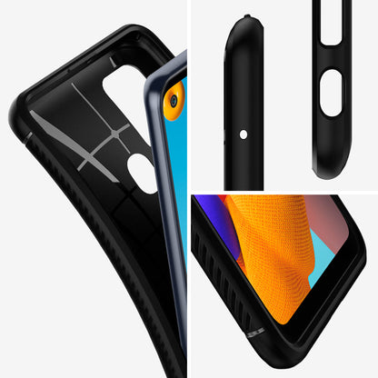 ACS00974 - Galaxy A21s Case Rugged Armor in Matte Black showing the different angles