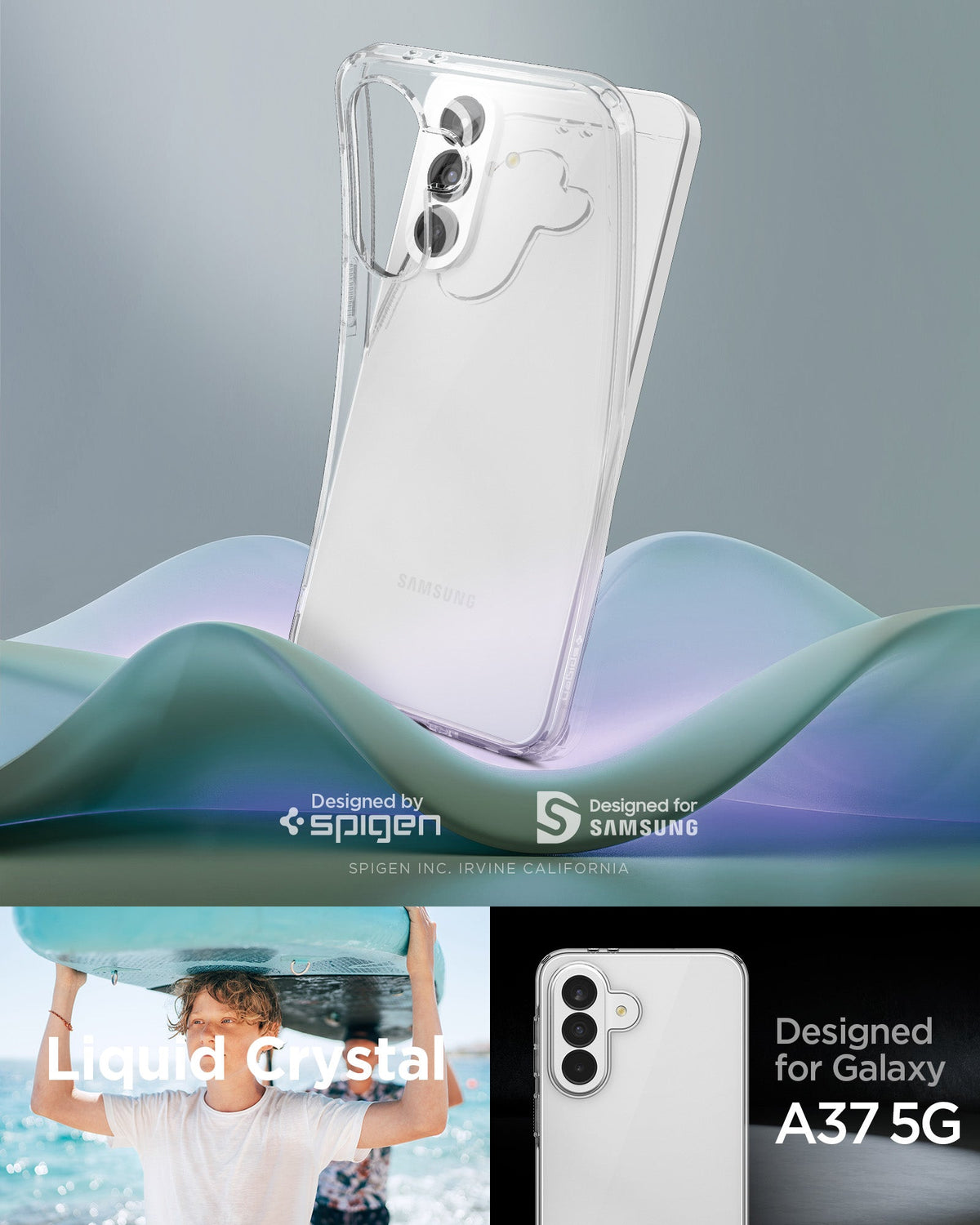 ACS11132 - Spigen Liquid Crystal case for Samsung Galaxy A37 5G in Crystal Clear, designed for Samsung Sonnet 4.6
