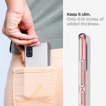 ACS00564 - Galaxy A51 Case Liquid Crystal in Crystal Clear keep it slim. Only 0.10 inches of added thickness.
