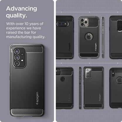ACS04159 - Galaxy A53 5G Case Rugged Armor in Matte Black showing the advance quality. With over 10 years of experience we have raised the bar for manufacturing quality