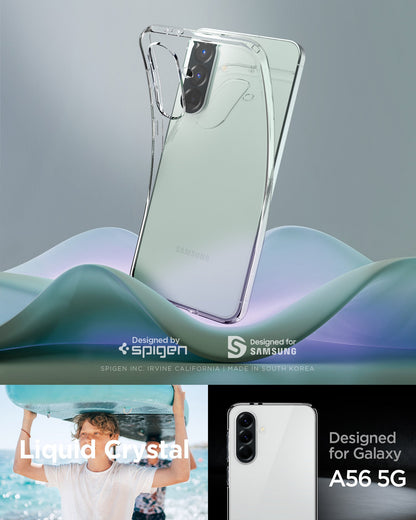 ACS09296 - Galaxy A56 5G Case Liquid Crystal in Crystal Clear designed by spigen. Ultra hybrid. Designed for Samsung.