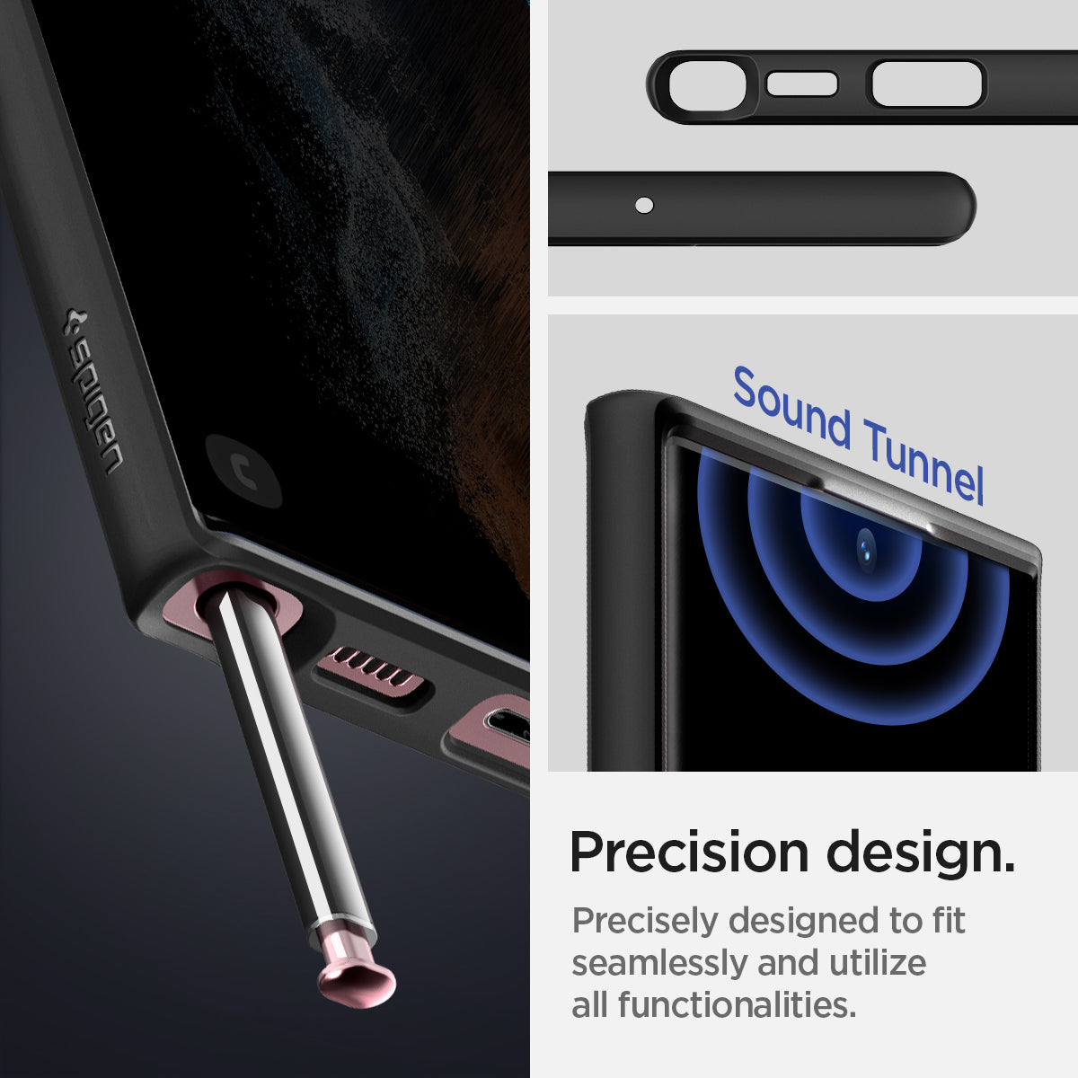 ACS03919 - Galaxy S22 Ultra 5G Case Ultra Hybrid in matte black precision design. precisely designed to fit seamlessly and utilize all functionalities.