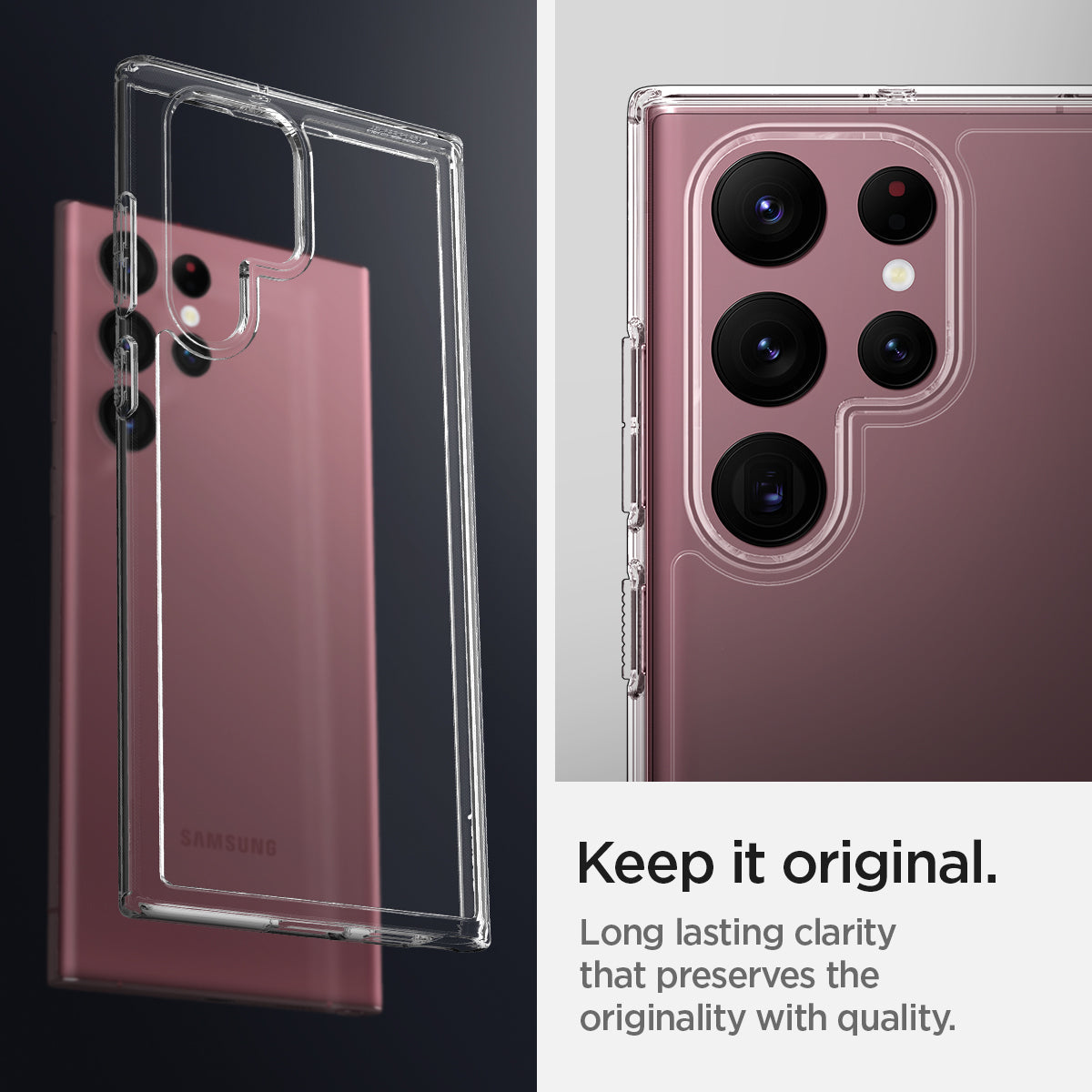 ACS03918 - Galaxy S22 Ultra 5G Case Ultra Hybrid in crystal clear keep it original. Long lasting clarity that preserves the originality with quality.