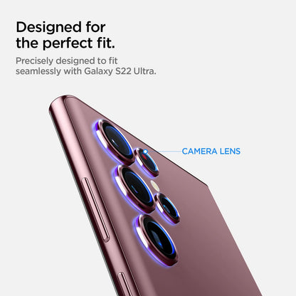 AGL04752 - Galaxy S22 Ultra EZ Fit Optik Pro Lens Protector Glass.tR in burgundy designed for the perfect fit. Precisely designed to fit seamlessly with galaxy S22 Ultra.