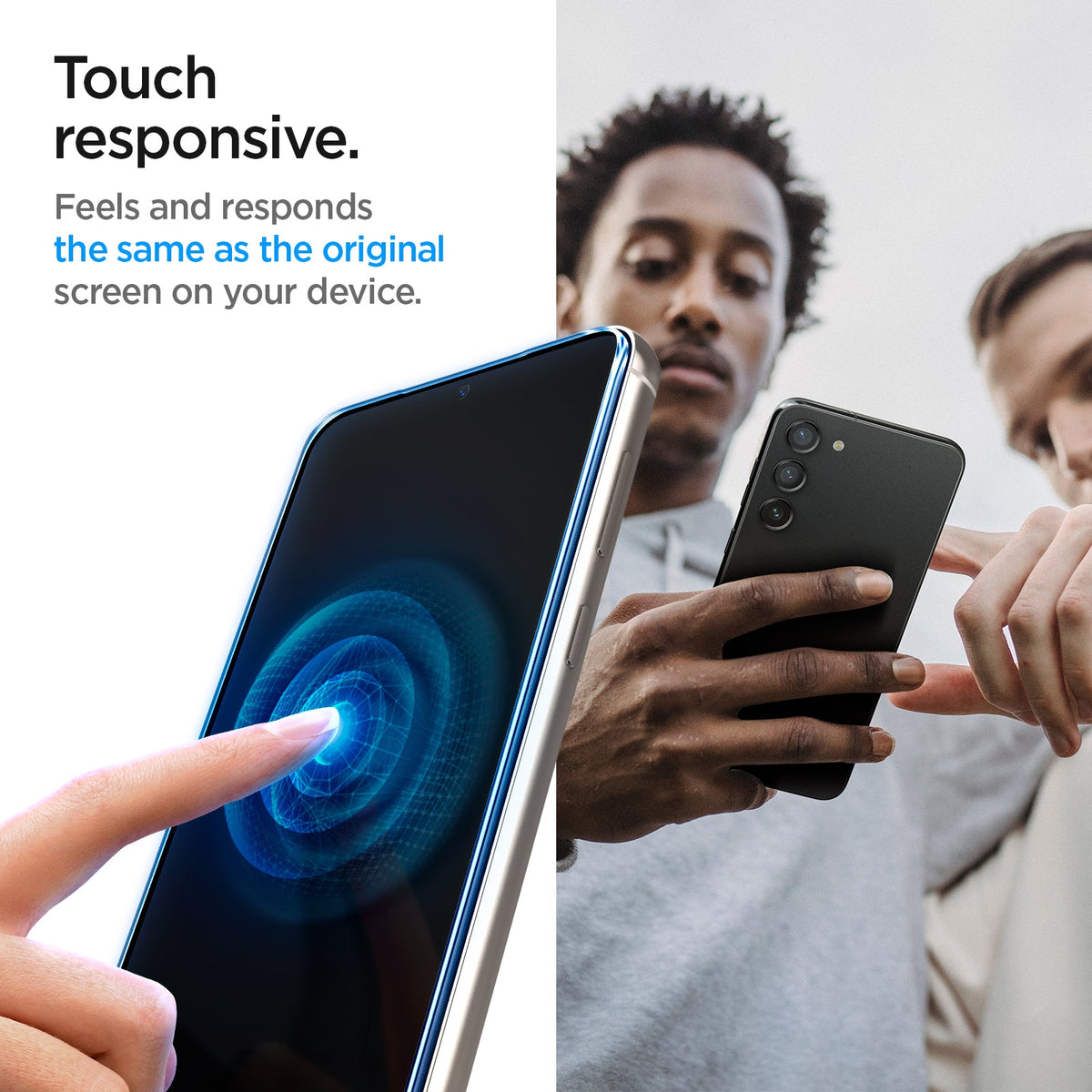 AGL05958 - Galaxy S23 EZ FIT GLAS.tR Screen Protector touch responsive. Feels and responds the same as the original screen on your device.