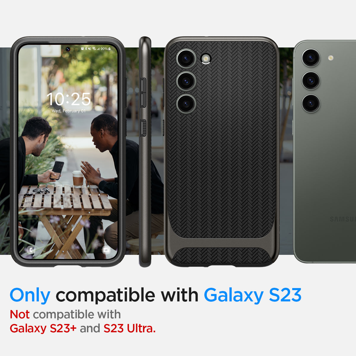 ACS05722 - Galaxy S23 Case Neo Hybrid in gunmetal only compatible with s23. not compatible with galaxy s23+ and galaxy s23 ultra.