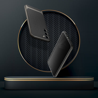 ACS05722 - Galaxy S23 Case Neo Hybrid in gunmetal showing front and back.