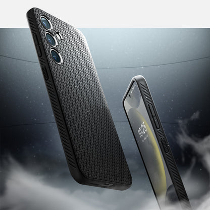 ACS07347 - Galaxy S24 Case Liquid Air in Matte Black showing front and back.