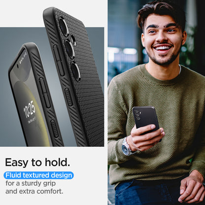 ACS07347 - Galaxy S24 Case Liquid Air in Matte Black easy to hold. fluid textured design for a sturdy grip and extra comfort.