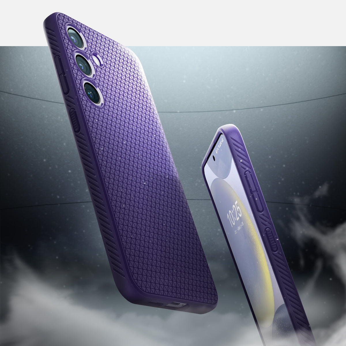 ACS07451 - Galaxy S24 Case Liquid Air in Deep Purple showing front and back.