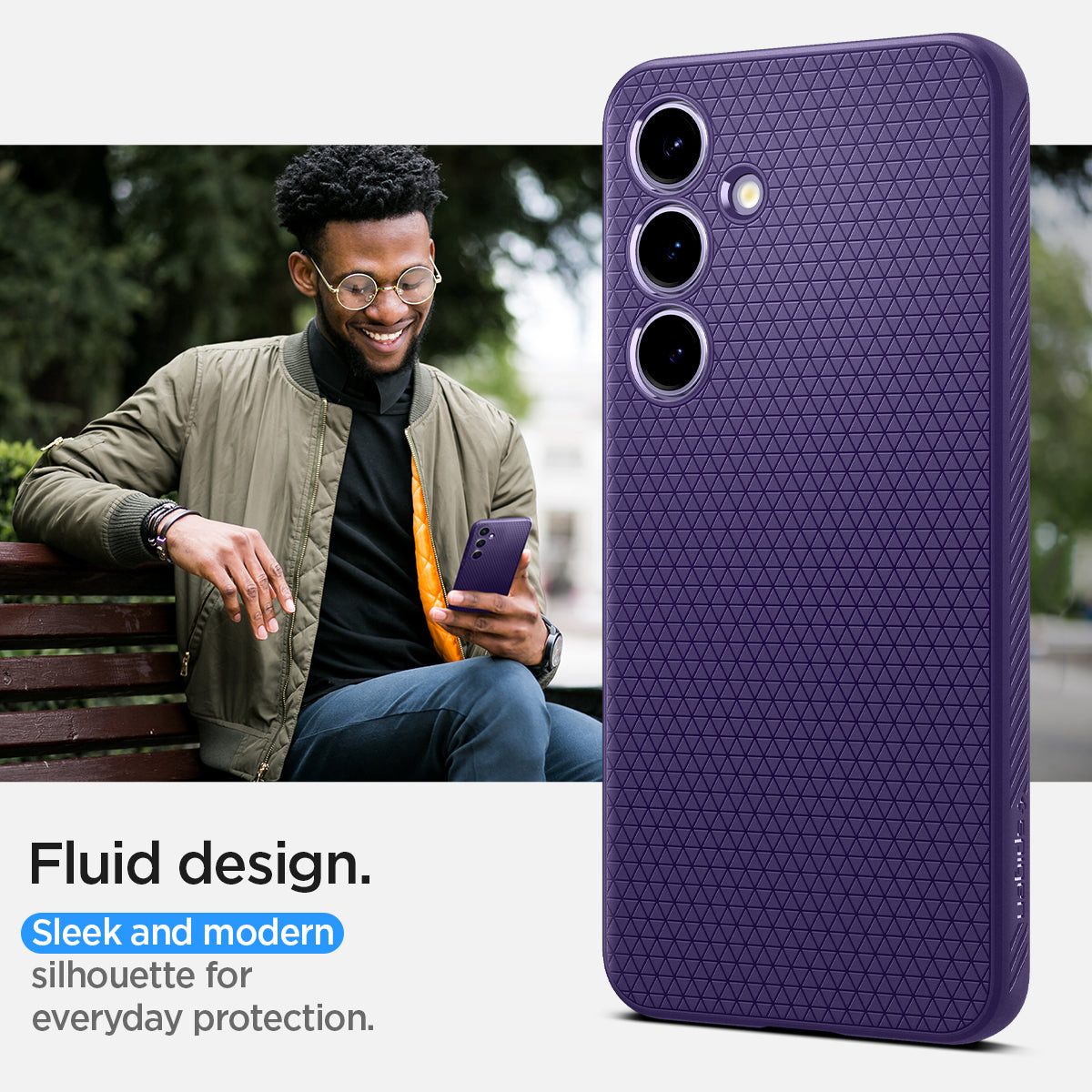 ACS07451 - Galaxy S24 Case Liquid Air in Deep Purple fluid design. sleek and modern silhouette for everyday protection.