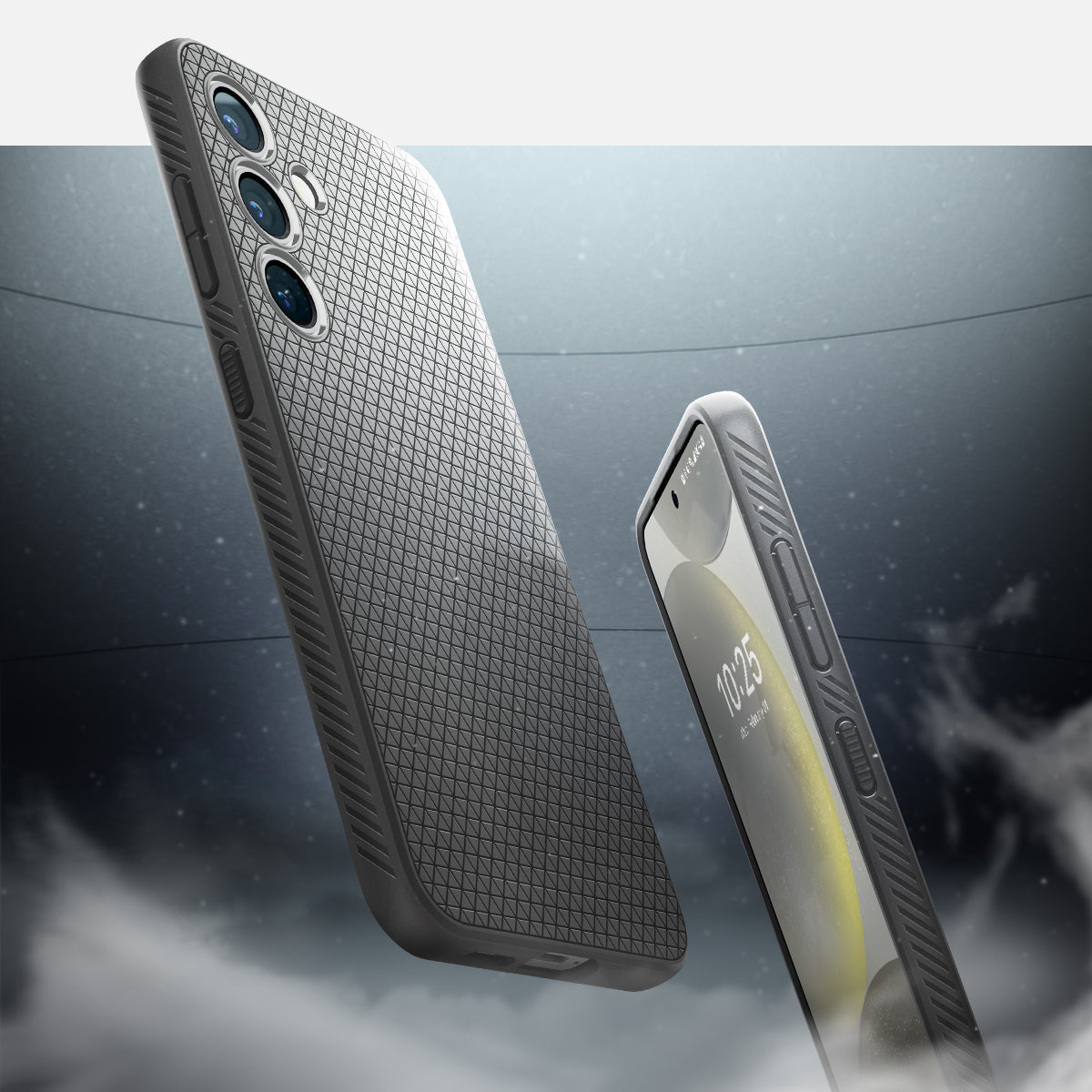 ACS07450 - Galaxy S24 Case Liquid Air in Granite Gray showing front and back.