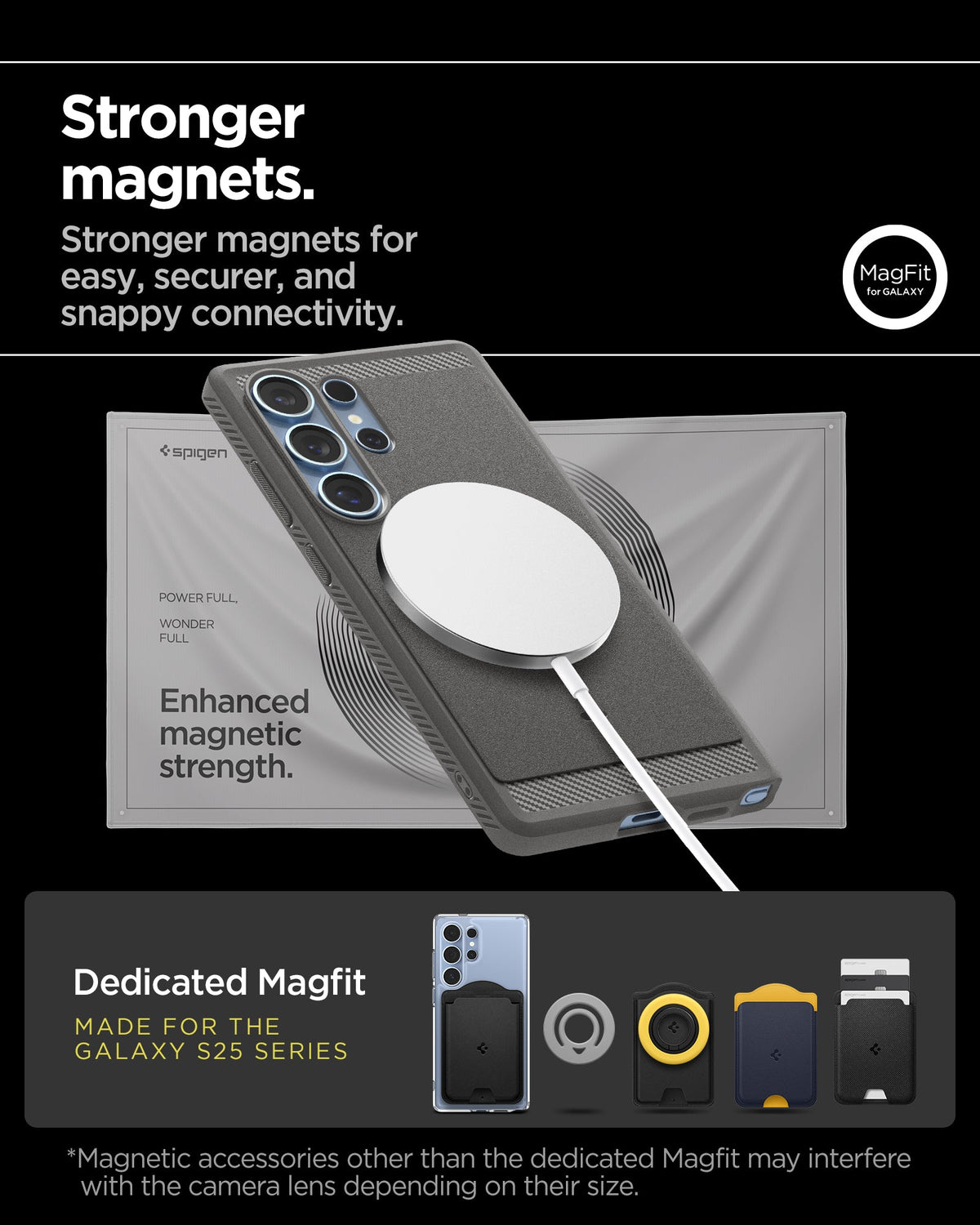 ACS08952 - Galaxy S25 Ultra Case Rugged Armor (MagFit) in Marble Gray stronger magnets. Stronger magnets for easy, securer, and snappy connectivity. Dedicated magfit. Made for the galaxy s25 series.