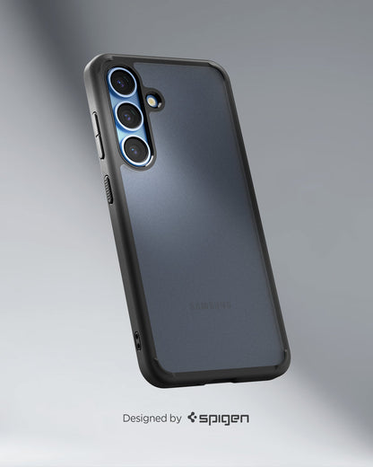 ACS09007 - Galaxy S25 Case Ultra Hybrid in Frost Black showing the back, partial side and bottom