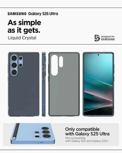 ACS08949 - Galaxy S25 Ultra Case Liquid Crystal in Space Crystal showing the compatibility. Only compatible with Galaxy S25 Ultra and not compatible with Galaxy S25 and Galaxy S25+
