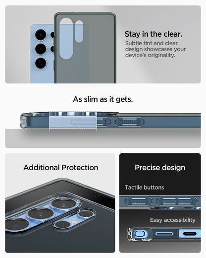 ACS08949 - Galaxy S25 Ultra Case Liquid Crystal in Space Crystal showing the subtle tint and clear design showcases your device's originality. Additional Protection. Precise design, tactile buttons and easy accessibility