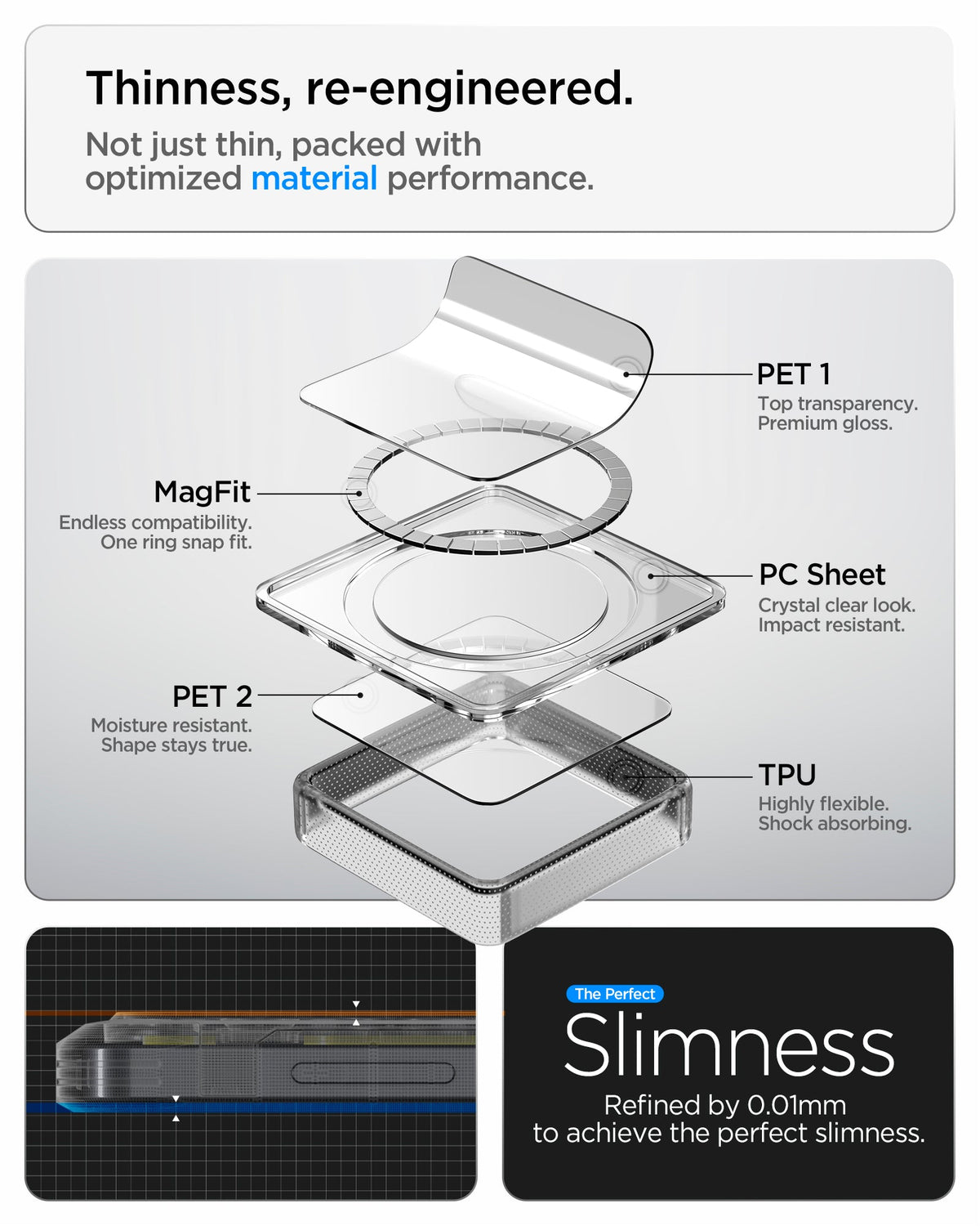 ACS10968 - Galaxy S26 Plus Case Ultra Hybrid Neo One (Mag Fit) showing thinness re engineered. no just thin packed with optimized material performance
