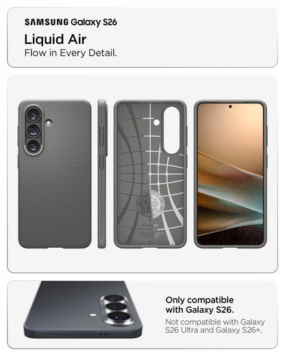 ACS11216 - Galaxy S26 Liquid Air in Marble Gray showing flow in every detail about liquid air