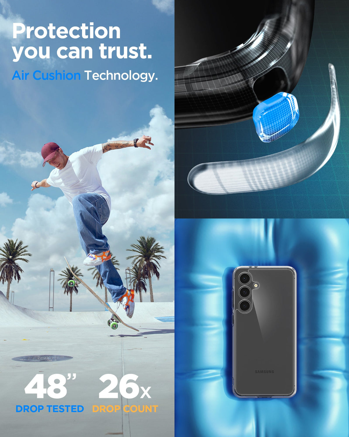 ACS08620 - Galaxy S24 FE Case Ultra Hybrid in Crystal Clear protection you can trust.