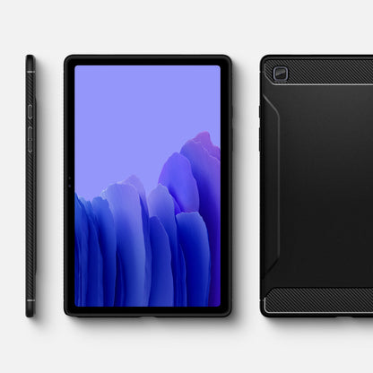 ACS01562 - Galaxy Tab A7 Case Rugged Armor in matte black showing front and back.