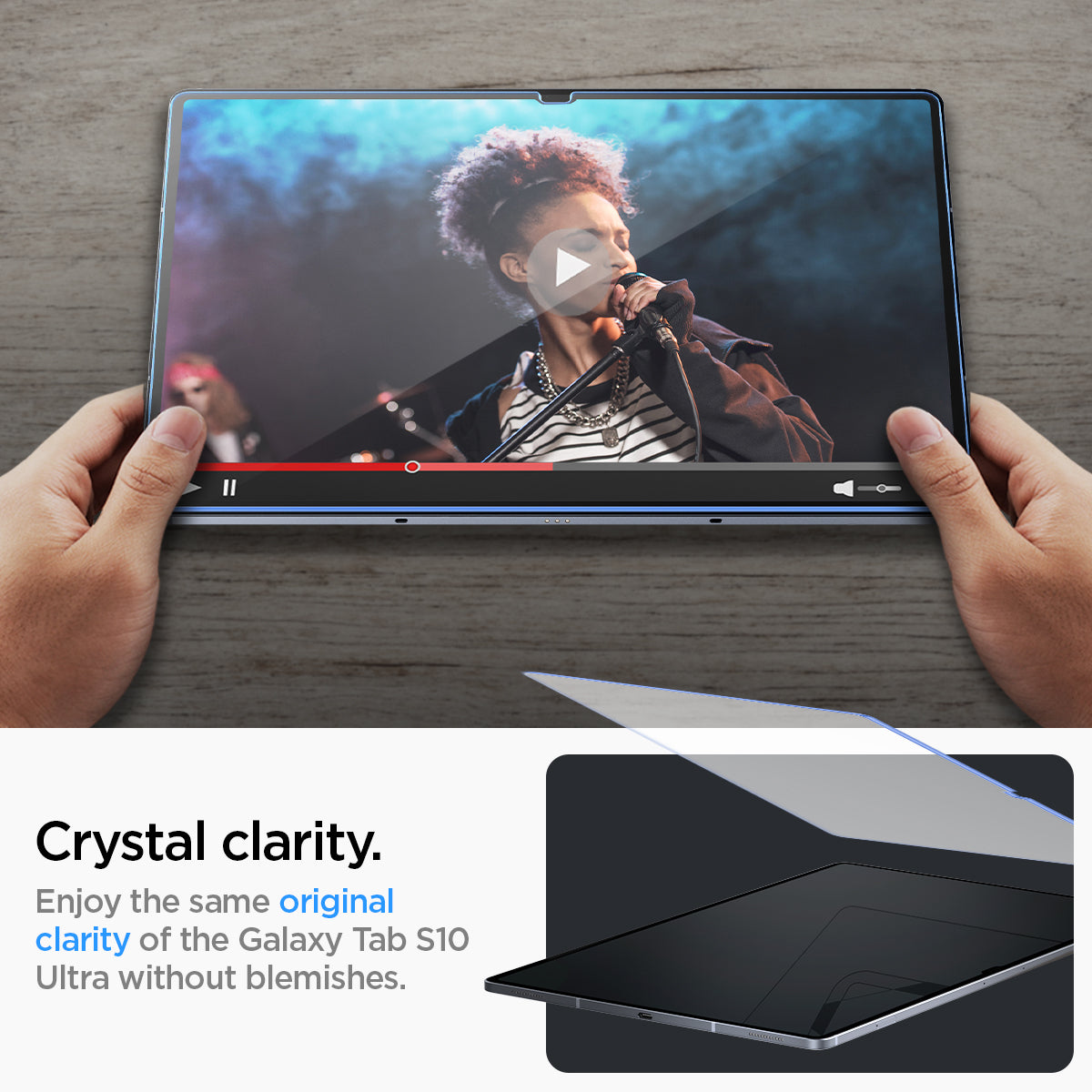 AGL06998 - Galaxy Tab S9 Ultra Screen Protector EZ FIT GLAS.tR crystal clarity. Enjoy the same original clarity without any blemishes.