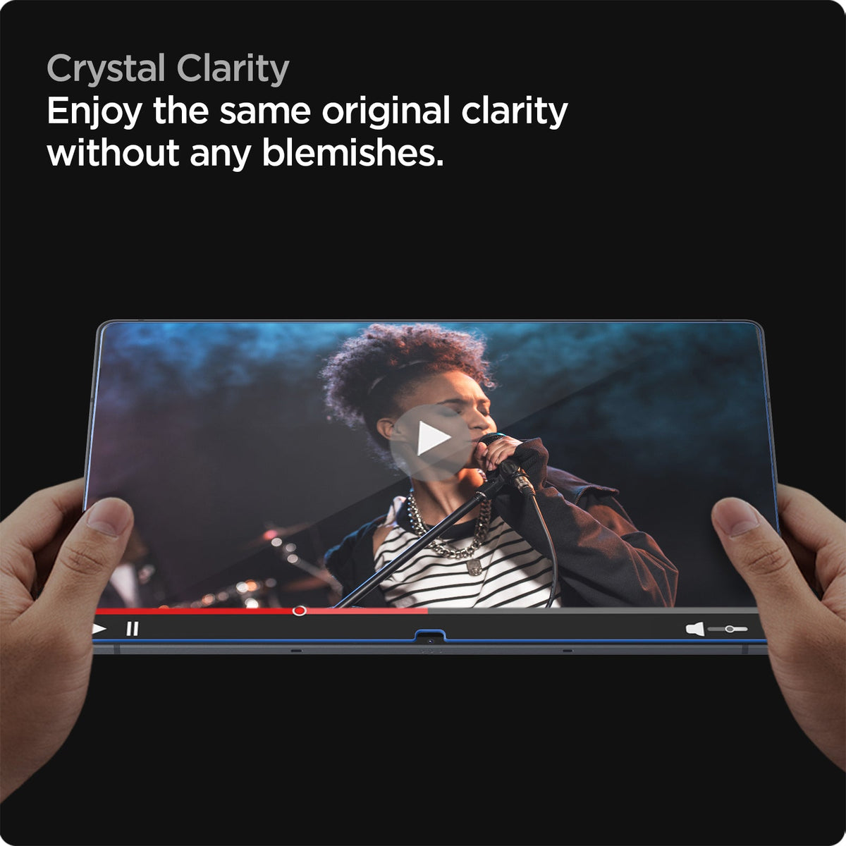 AGL04226 - Galaxy Tab S8 Ultra Screen Protector EZ Fit GLAS.tR crystal clarity. Enjoy the same original clarity without any blemishes.