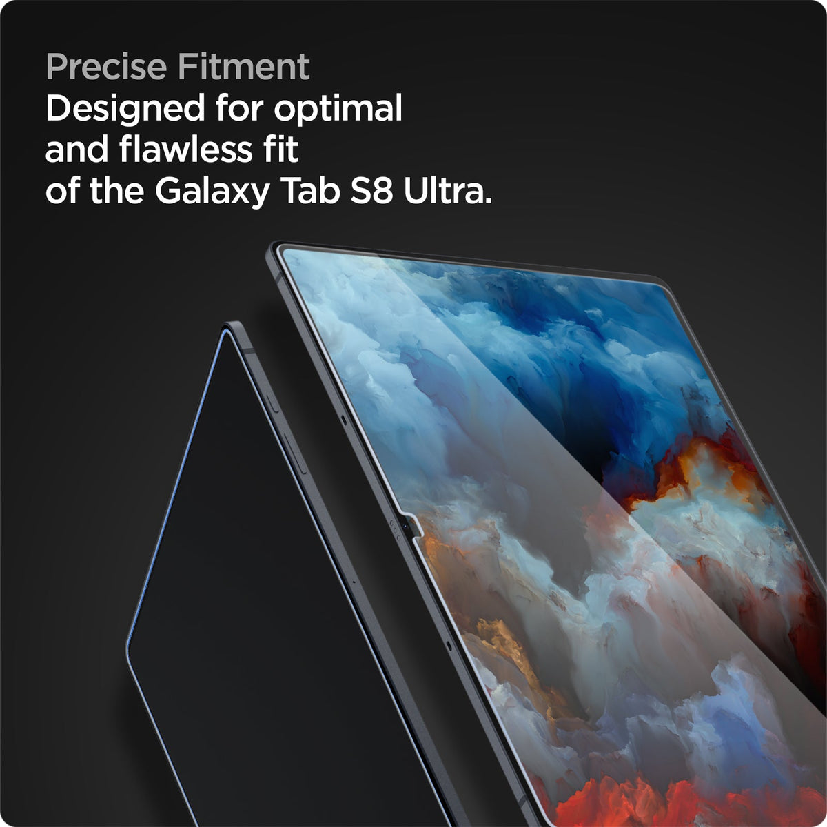 AGL04226 - Galaxy Tab S8 Ultra Screen Protector EZ Fit GLAS.tR precise fitment designed for optimal and flawless fit of the galaxy tab s8 ultra.