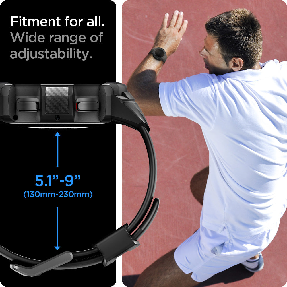 ACS03832 - Galaxy Watch 4 Classic (46mm) Case Rugged Armor Pro in black fitment for all. wide range of adjustability. 130mm-230mm