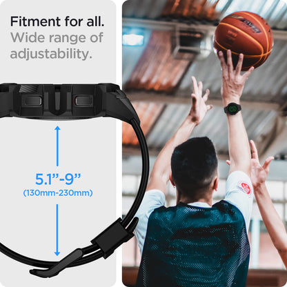 ACS03164 - Galaxy Watch 5/4 (44mm) Case Rugged Armor Pro in charcoal gray fitment for all. wide range of adjustability. 130mm-230mm
