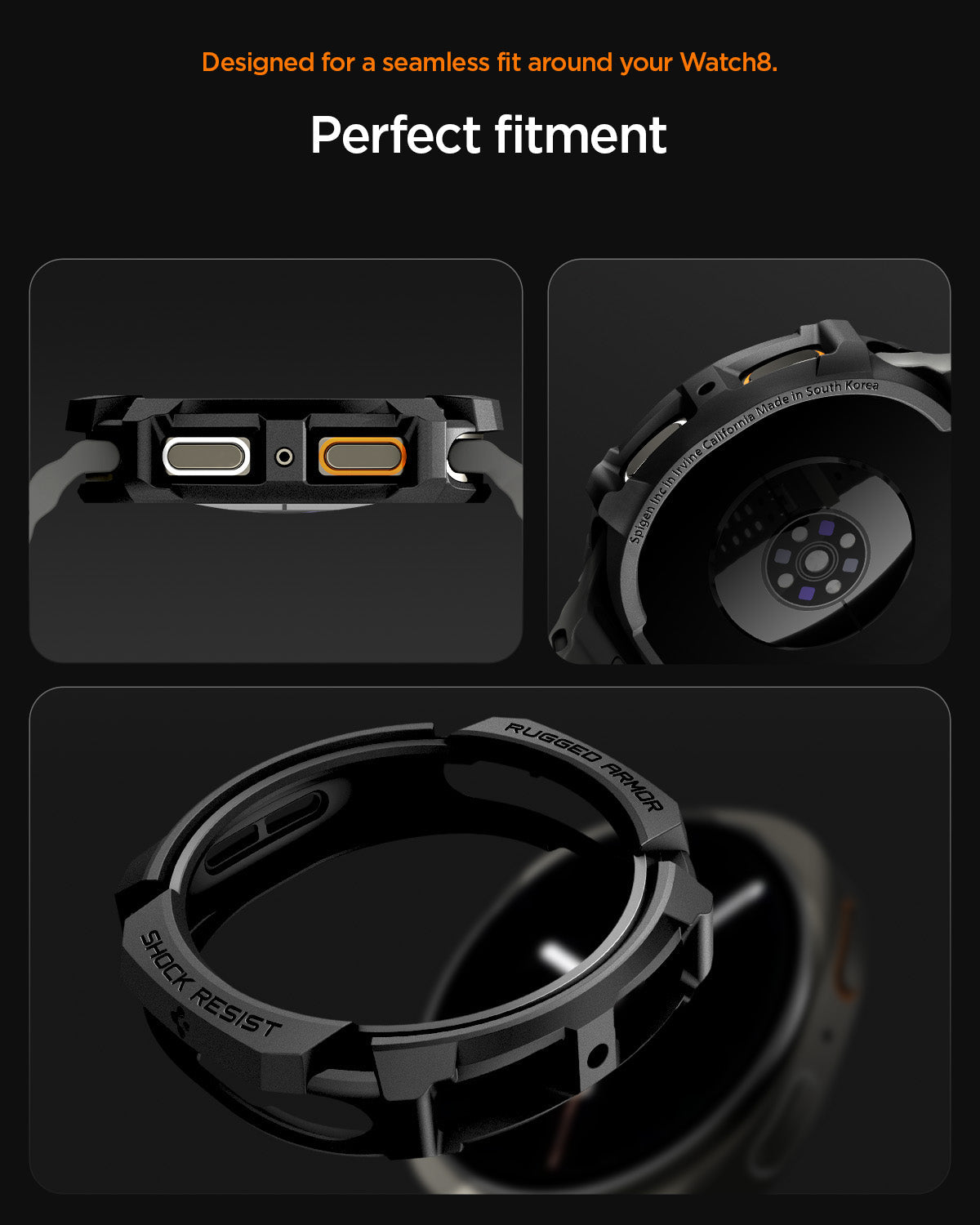 ACS10006 - Galaxy Watch 9 (44mm) Rugged Armor showing perfect fitment.