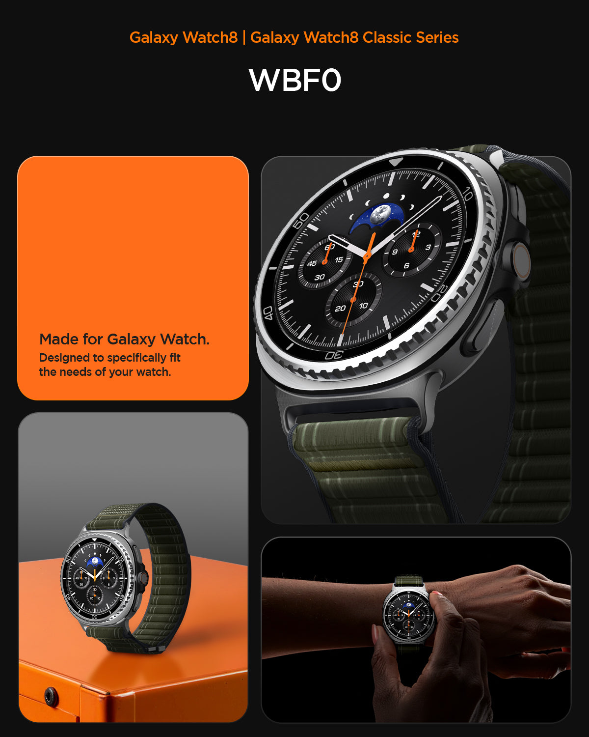 AMP10154 - SWi-9 Series WBF0 in green showing WBF0 made for galaxy watch. designed to specifically fit the needs of your watch