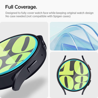 AGL07233 - Galaxy Watch 6 (44mm) Screen Protector EZ FIT GLAS.tR full coverage. Designed to fully cover watch face while keeping original watch design no case needed (not compatible with spigen cases)