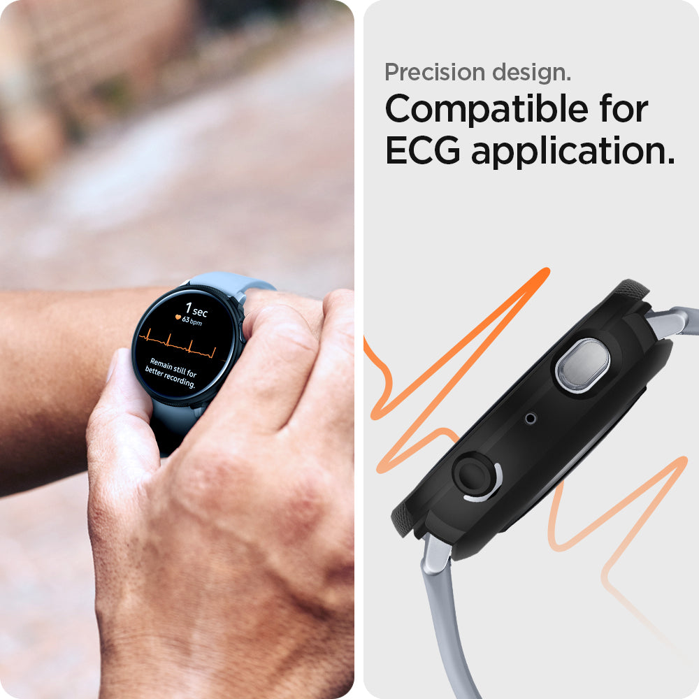 ACS00218 - Galaxy Watch Active 2 (40mm) Case Liquid Air in black precision design. compatible for ECG application.