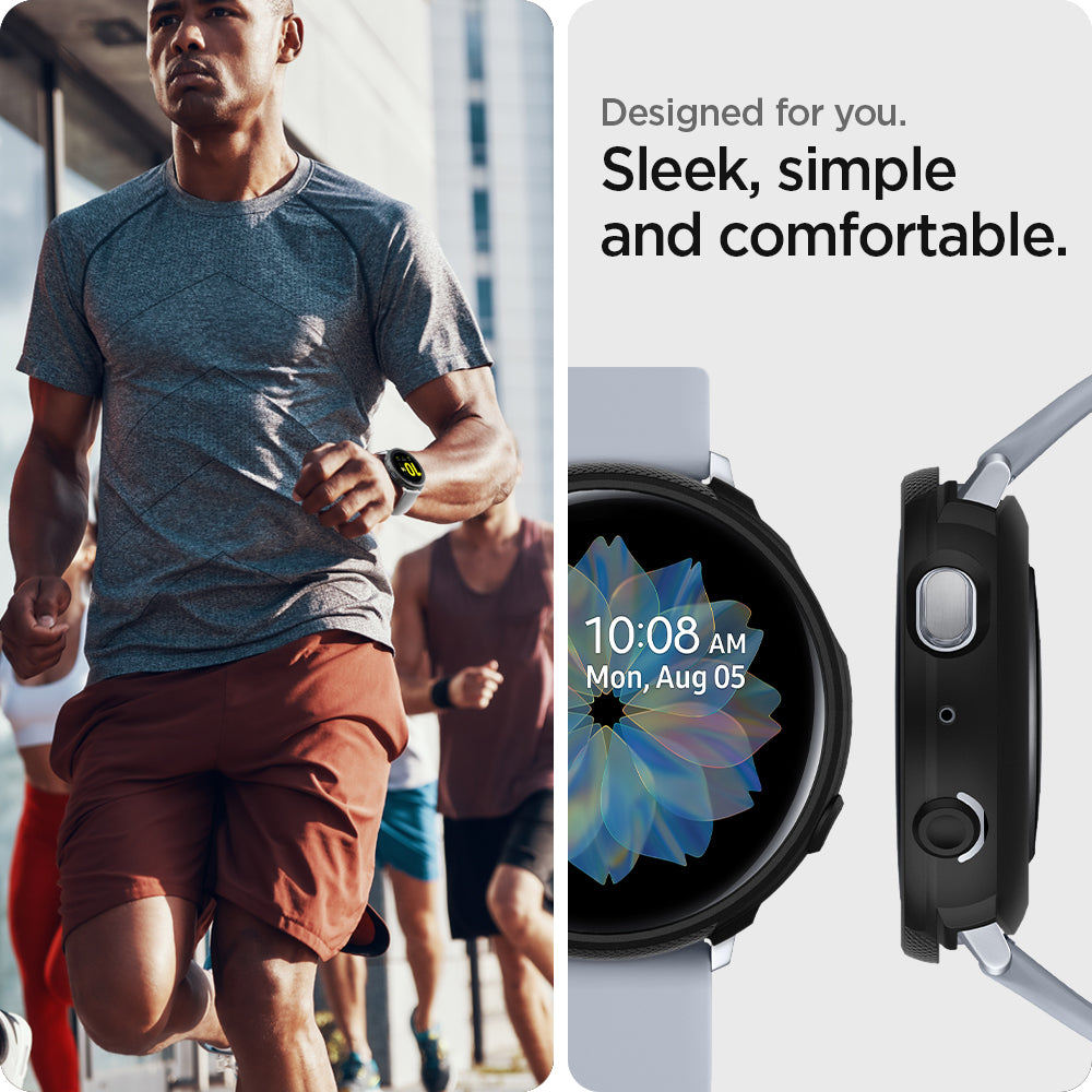ACS00218 - Galaxy Watch Active 2 (40mm) Case Liquid Air in black designed for you. Sleek, simple and comfortable.