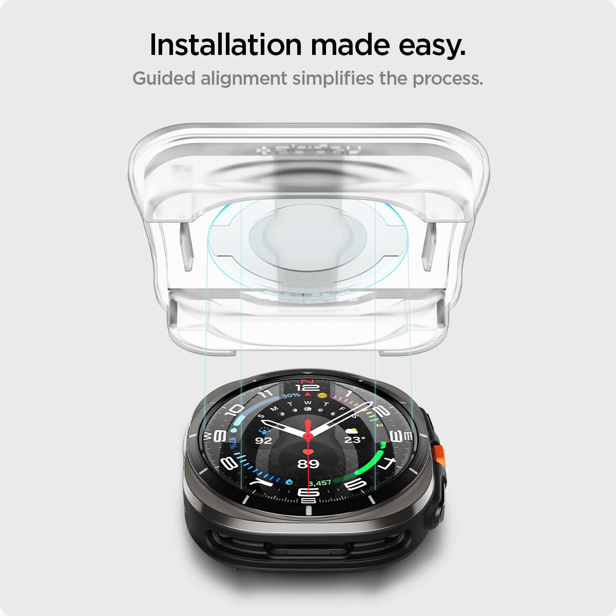 AGL08349 - Watch Ultra (47mm) GLAS.tR EZ Fit in Clear Installation made easy. guided alignment simplifies the process.