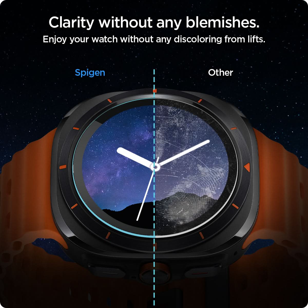 AGL08349 - Watch Ultra (47mm) GLAS.tR EZ Fit in Clear clarity without any blemishes. Enjoy your watch without any discoloring from lifts.