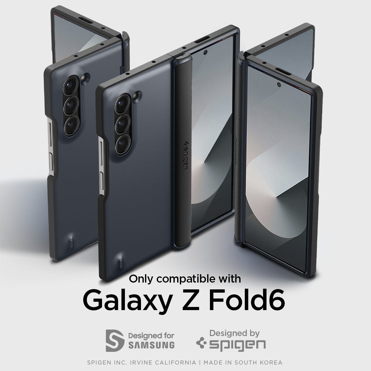 ACS08286 - Galaxy Z Fold 6 Case Slim Armor Pro in Metal Slate showing the compatibility only with Galaxy Z Fold 6