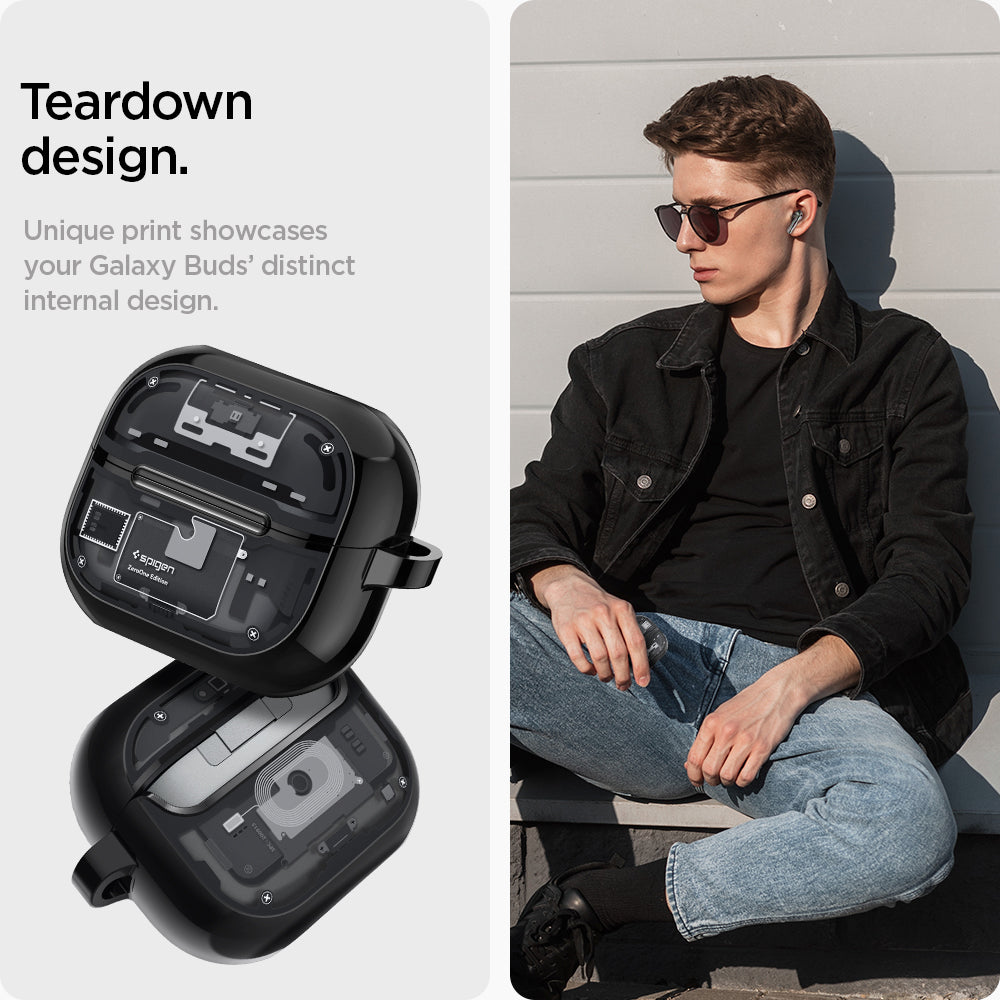 ACS08331 - Galaxy Buds 3 Pro Ultra Hybrid Zero One teardown design. Unique print showcases our galaxy buds' distinct internal design.