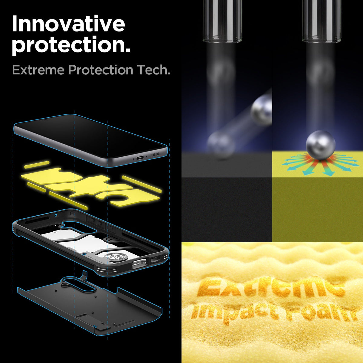 ACS06364 - Galaxy S23 FE Case Tough Armor in black innovative protection. Extreme protection tech.