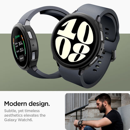 ACS06393 - Galaxy Watch 6 (40mm) Case Liquid Air in matte black modern design. subtle, yet timeless aesthetics elevates the galaxy watch6.