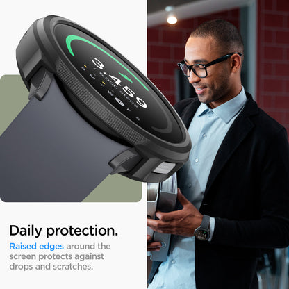 ACS06393 - Galaxy Watch 6 (40mm) Case Liquid Air in matte black daily protection. raised edges around the screen protects against drops and scratches.