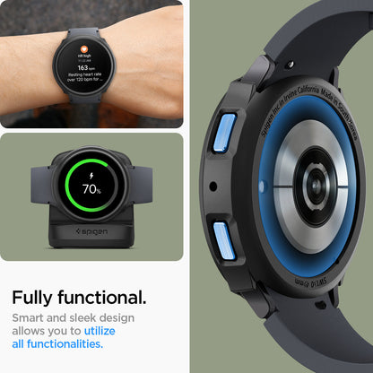 ACS06393 - Galaxy Watch 6 (40mm) Case Liquid Air in matte black fully functional. smart and sleek design allows you to utilize all functionalities.