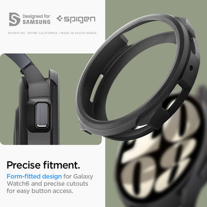 ACS06393 - Galaxy Watch 6 (40mm) Case Liquid Air in matte black precise fitment. form fitted design for galaxy watch6 and precise cutouts or easy button access. designed for samsung.