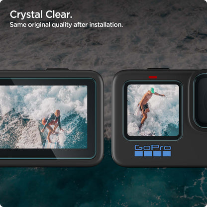 AGL03045 - HERO Series Screen Protector EZ FIT GLAS.tR showing the crystal clear, same original quality after installation