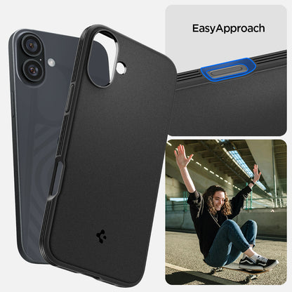 ACS08219 - iPhone 16 Sand Blast in Matte Black showing easy approach