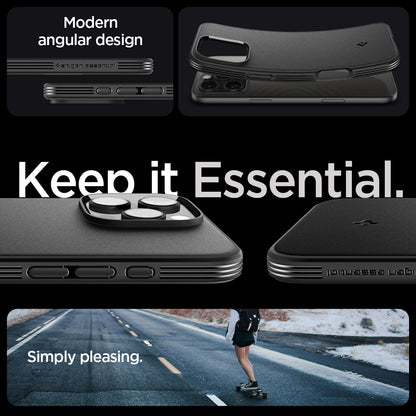 ACS08021 - iPhone 16 Pro Max Sand Blast in Matte Black showing modern angular design